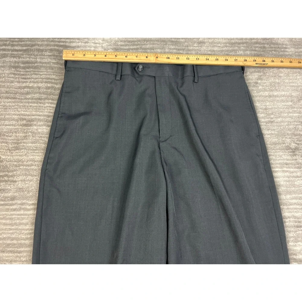Croft & Barrow Dress Pants Mens 36x34 Charcoal Grey Flat Front Classic Trousers